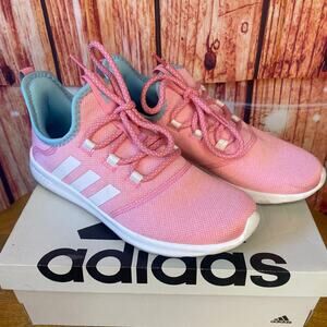 Adidas Cloudfoam Pure 2.0 Kids Running Shoes size 6.5 Pink/White/Blue EUC!